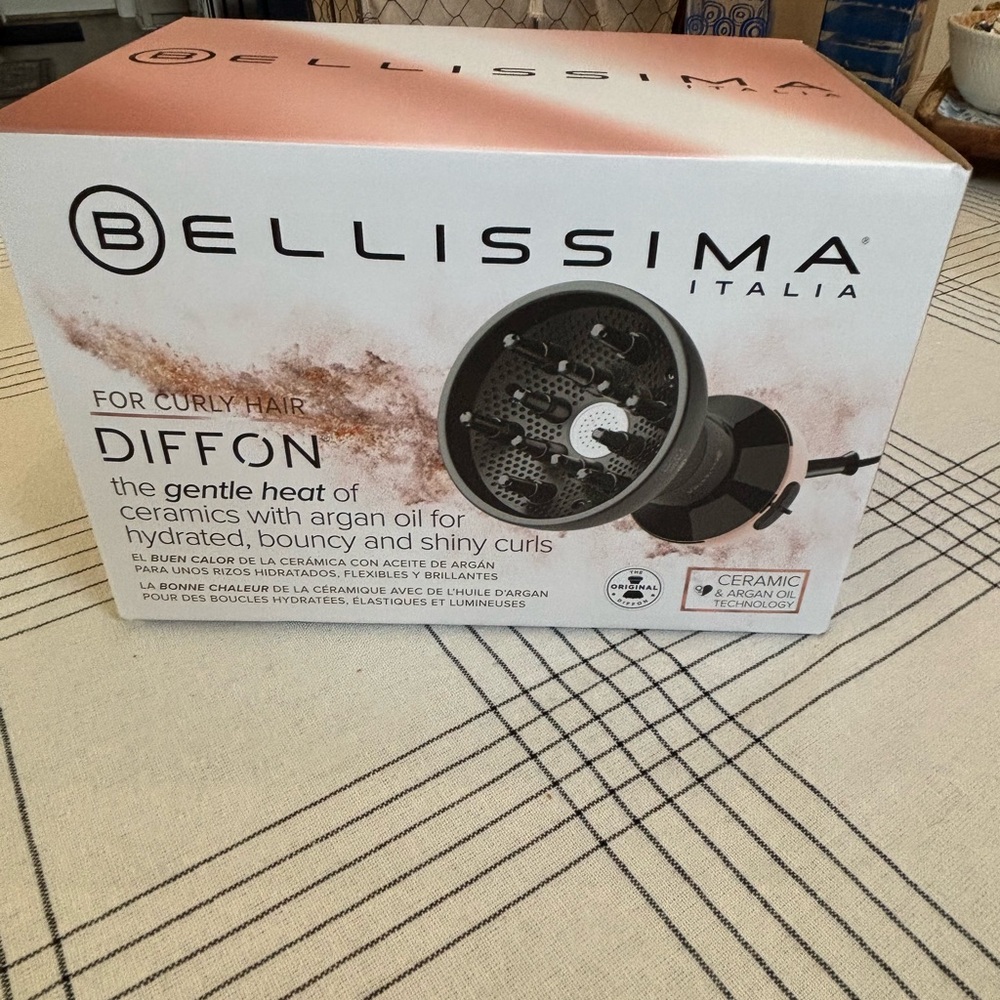 Bellissima Diffon Ceramic Hair Diffuser for Curly Hair - Pink/White